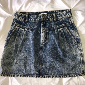 Acid Wash Denim Skirt